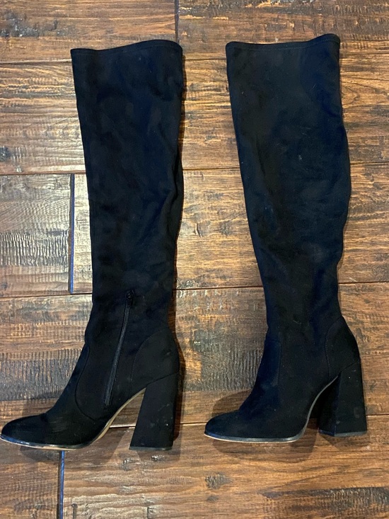 Jessica Simpson Shoes - Jessica Simpson Brixton Over the Knee Black Faux Suede Block Heel Boot